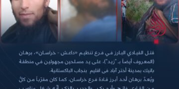 باكستان: مسلّحون مجهولون اغتالوا القيادي البارز في فرع تنظيم داعش–خراسان برهان زيد في اقلیم  بنجاب الباکستانیة